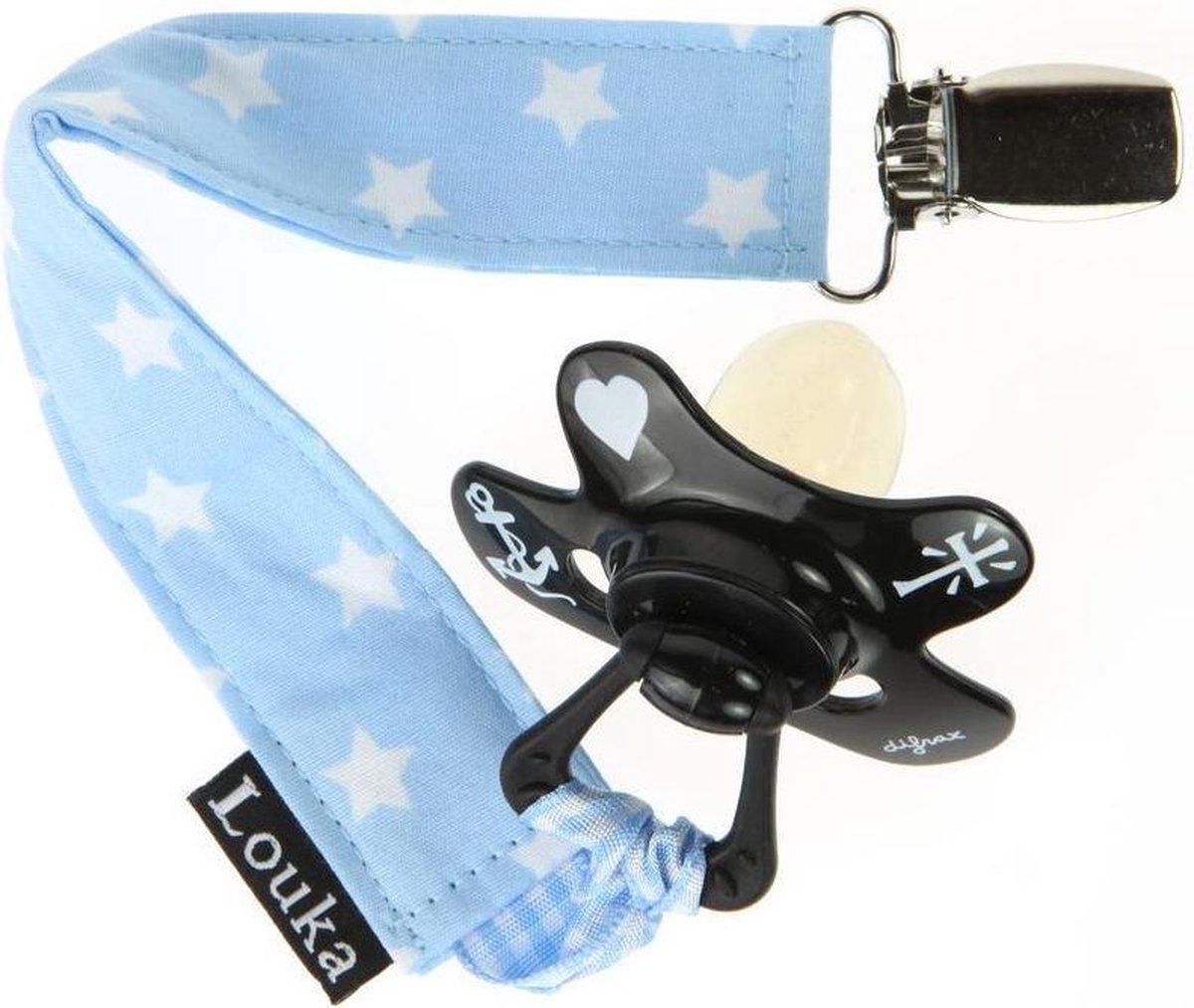 Goedkoopste Louka Speenkoord lichtblauw met witte ster - speenketting