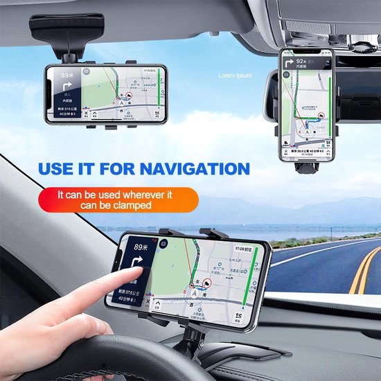 Support Téléphone Portable Voiture Rétroviseur Navigation GPS