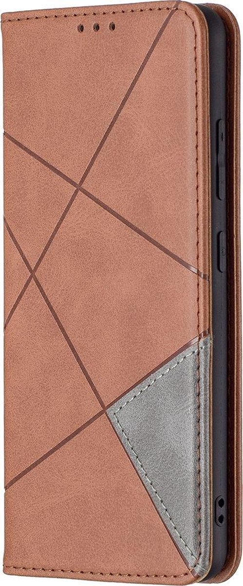 Mobigear Telefoonhoesje geschikt voor Samsung Galaxy A32 4G Hoesje | Mobigear Rhombus Slim Bookcase | Pasjeshouder voor 2 Pasjes | Telefoonhoesje voor Pinpas / OV Kaart / Rijbewijs - Bruin