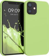 kwmobile telefoonhoesje voor Apple iPhone 12 mini - Hoesje met siliconen coating - Smartphone case in tomatillo groen