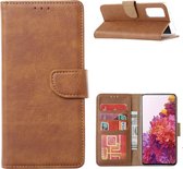 Samsung A21S Hoesje - Samsung Galaxy A21S hoesje bookcase bruin wallet case portemonnee hoes cover hoesjes