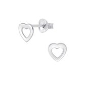 Joy|S - Zilveren hartje oorbellen - 6 mm