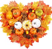 Set Halloween en Herfstdecoratie 88-delig - Decoratie met herfstbladeren, pompoenen, dennenappels - Feestdecoratie - Realistisch uiterlijk