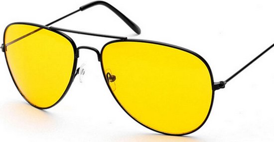 Onzeker olie Bijproduct Nachtbril tegen nachtblindheid bril HaverCo / Geelgekleurde lenzen met  Zwart frame /... | bol.com