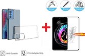 2-In-1 Screenprotector Hoesje Bescherming Protector Set Geschikt Voor Motorola Edge 20 - Full Cover 3D Edge Tempered Glass Screen Protector Met Siliconen Back Bescherm Hoes Cover Case - Doorz