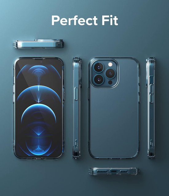 Apple iPhone 13 Pro Case Transparent & 1 Piece Full Verres Screen Protector - Coque arrière en Siliconen