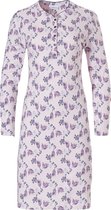 Pastunette dames nachthemd | MAAT 48 | lange mouw | Leaves flower | roze