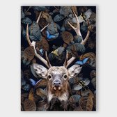 Poster Forest Deer - Plexiglas - Meerdere Afmetingen & Prijzen | Wanddecoratie - Interieur - Art - Wonen - Schilderij - Kunst
