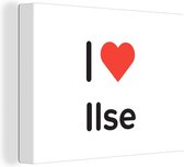 Canvas Schilderij I love - Ilse - Meisje - 40x30 cm - Wanddecoratie