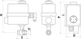 Osculati 24V elektrische Kogelkraan 1/2"