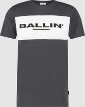 Ballin Amsterdam -  Heren Slim Fit   T-shirt  - Grijs - Maat M