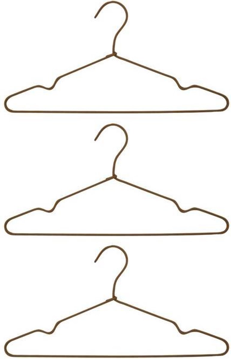 House Doctor kledinghanger bruin set van 3 - KapstokkenOpbergers - ijzer- nylon - 40,2 centimeter x 20,8 centimeter