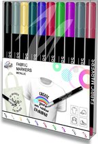 W&o Textielstiften Fabric Marker Metallic-3 Junior 10 Stuks
