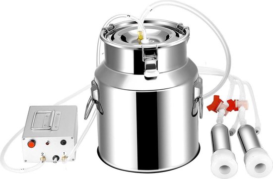 2L Elektrische Melkmaschine Tragbare Vakuum Rinder Kuh Melkmaschine Schaf Ziege Milker Milchpumpe mit Reinigungsbürste (Kuh