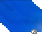 Placemat - Placemats kunststof - Muur - Verf - Blauw - 45x30 cm - 6 stuks - Hittebestendig - Anti-Slip - Onderlegger - Afneembaar