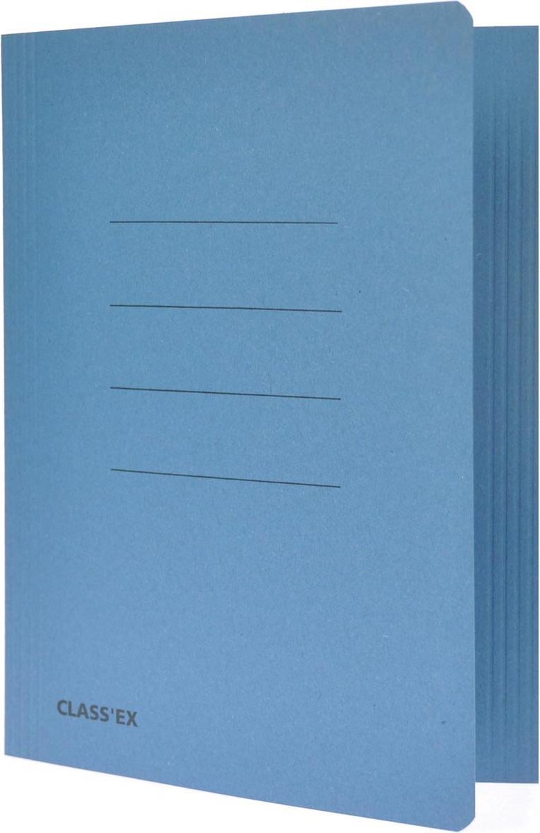 Class'ex dossiermap 3 kleppen formaat 182 x 225 mm (voor formaat schrift) blauw