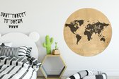 Papier peint Cercle - Carte du Wereldkaart - Voyages - Vintage - ⌀ 140 cm