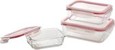 Set Lunchboxen Bergner Rood Borosilicaatglas (3 pcs)