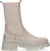 Sacha - Dames - Beige nubuck chelsea boots met chunky zool - Maat 40