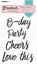 Clear stamps A6 - Text party planner essentials nr. 08