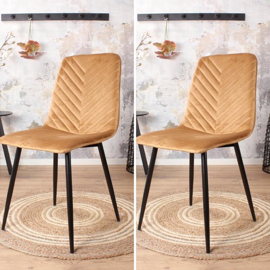 DS4U® chaise de salle à manger Gaby - chaise - industrielle - velours -  velours -... | bol