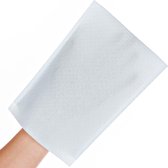 Wegwerp washandjes - wegwerpwashandjes - lichtblauw - 50 stuks - droog - binnenkant met PE coating voor extra bescherming