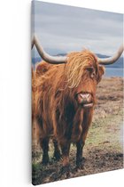 Artaza - Peinture sur toile - Vache Highlander écossaise sur la route - 40x60 - Photo sur toile - Impression sur toile