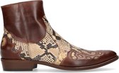 Sacha - Heren - Bruine western boots met snakeskin print - Maat 44