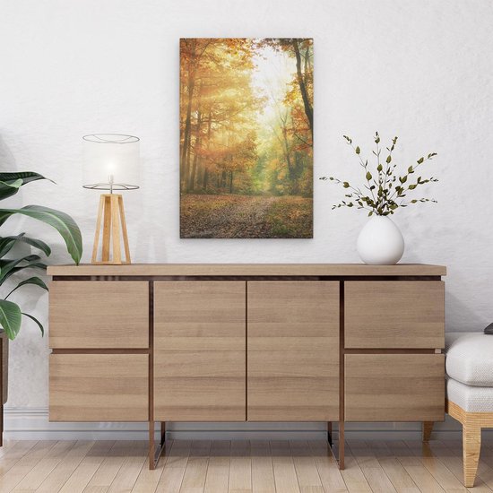 Artaza - Peinture sur toile - Forêt d'automne avec soleil - 40 x 60 - Photo sur toile - Impression sur toile