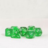 Dobbelsteen setje dice - PolyDice Grass Green &Dicebag dobbelstenen voor o.a. Dungeons & Dragons