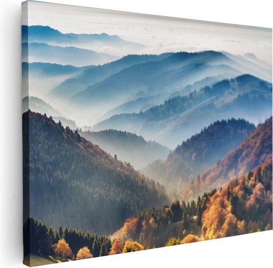 Artaza Canvas Schilderij Heuvel Landschap Van Het Zwarte Wout Bos - 80x60 - Foto Op Canvas - Canvas Print