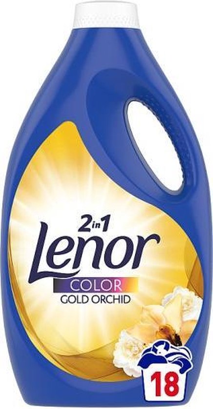 Lenor 2 In1 Vloeibaar Wasmiddel Color Gouden Orchidee 18 Wasjes