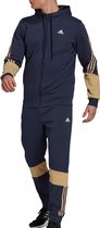 adidas Sportswear Trainingspak - Maat L  - Mannen - Donkerblauw - Beige