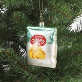 House of Seasons Zak Chips Kerst Ornament - L8 x B5,5 x H11 cm - Zilver