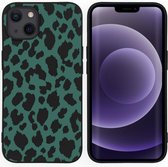 iMoshion Design voor de iPhone 13 hoesje - Luipaard - Groen / Zwart