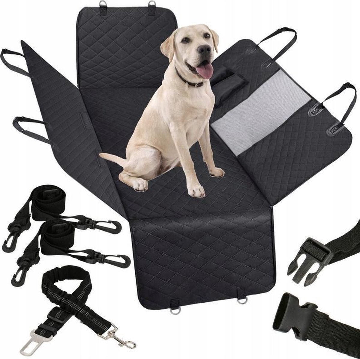 Springos Hondendeken Auto | Achterbank | Kofferbak | Inclusief Gordel | 130x145 cm