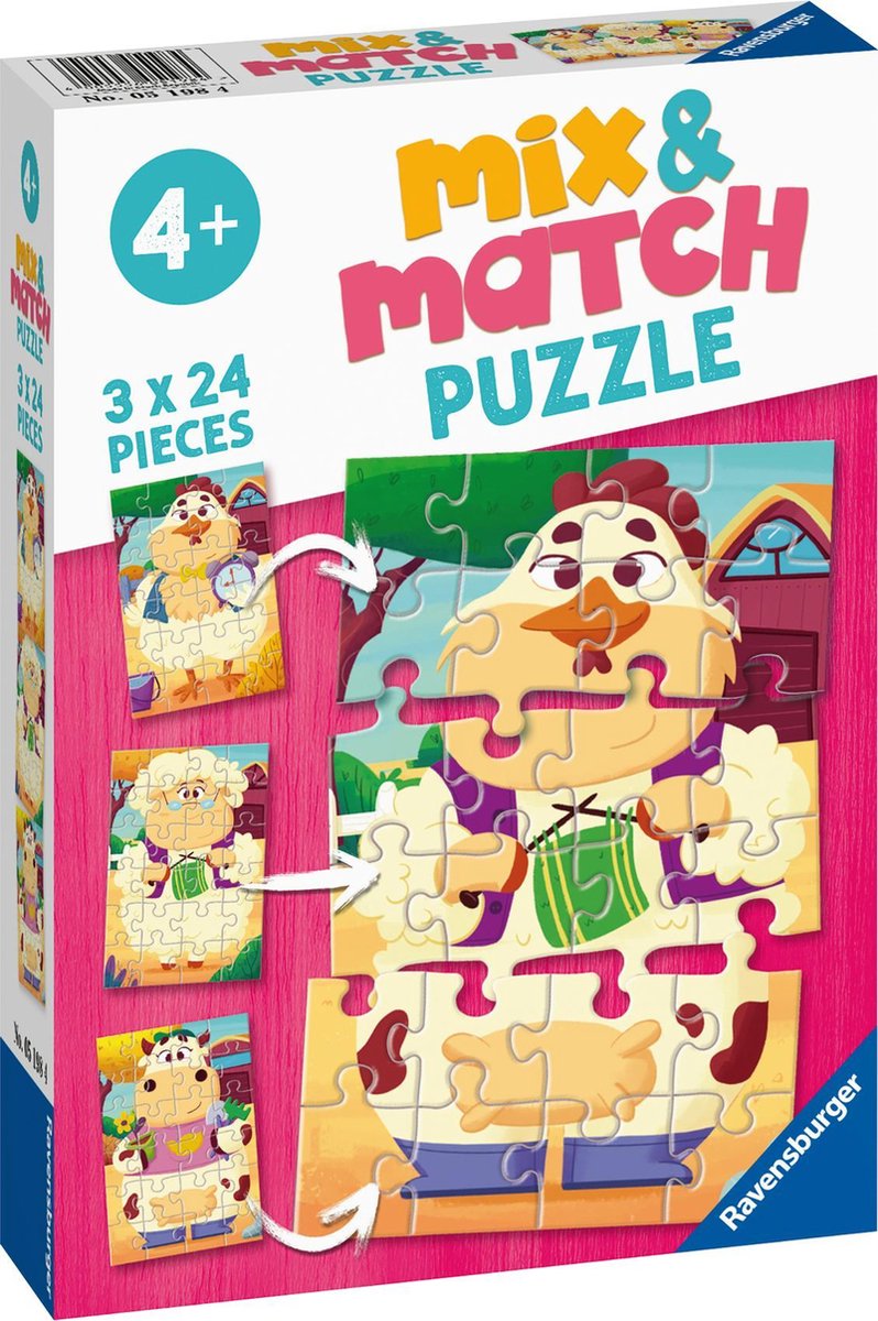 Ravensburger - puzzle enfant - puzzles mix&match 3x24 p - les vêtements -  dès 4 ans - 05196 Ravensburger