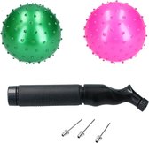 Banzaa Educatieve stekelige Bal – 2 stuks met Pomp – Motorische en Sensorische Stimulatie –Roze, Groen 15cm