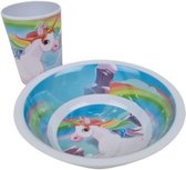 Eenhoorn - Serviesset - Kinderservies - Beker / Kom - Multicolor - Kunststof - 2 Delig