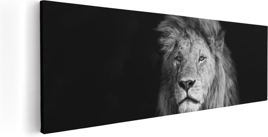 Artaza - Peinture sur Canevas - Lion - Tête de lion - Blanc Blanc - 120x60 - Grand - Photo sur Toile - Impression sur Toile