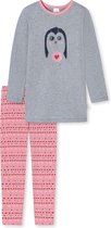 Schiesser Organic  Girls World Meisjes Pyjamaset - Grijs Melange - Maat 104