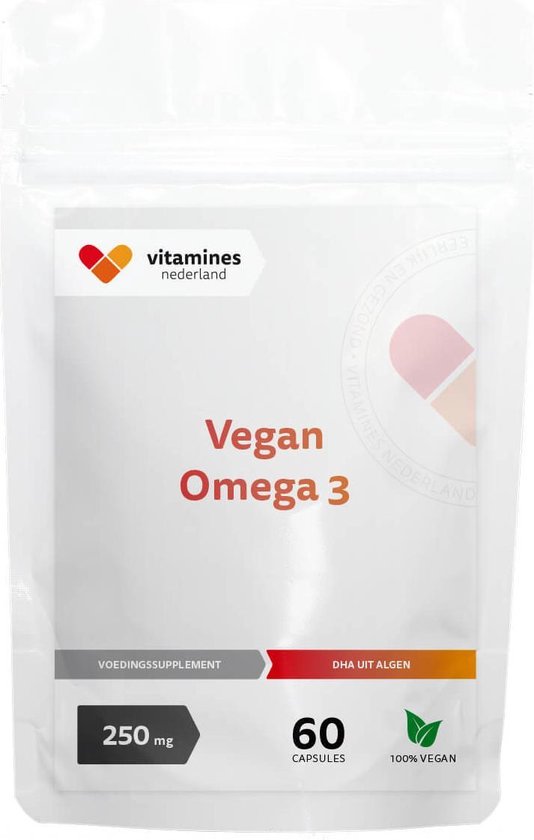 Vegan Omega-3 | Algenolie | 250 mg DHA | Plantaardig | 60 caps | Vitamines  Nederland | bol.com