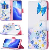 Voor OPPO Reno5 Gekleurd Tekenpatroon Horizontale Flip Lederen Case met Houder & Kaartsleuven & Portemonnee (Butterfly Love)