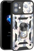 Sliding Camera Cover Design Camouflage Series TPU + pc-beschermhoes voor iPhone 11 (roze)