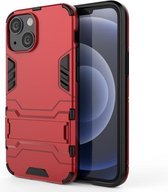 PC + TPU schokbestendige beschermhoes met onzichtbare houder voor iPhone 13 mini (rood)