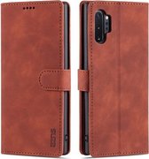 Voor Samsung Galaxy Note10 + AZNS Huid Voelen Kalf Textuur Horizontale Flip Lederen Case met Kaartsleuven & Houder & Portemonnee (Bruin)