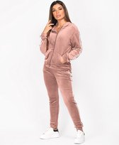 Premium Dames Trainingspak / Tracksuit / Joggingspak | Sport kleding | Roze-Wit - M