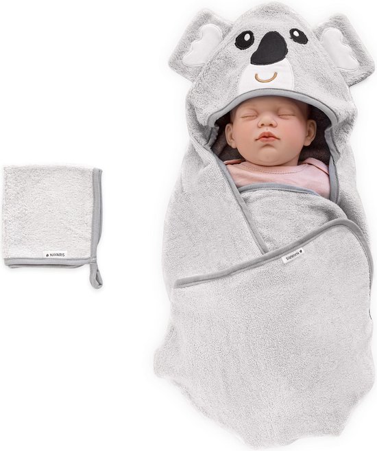 Cape de bain Navaris avec capuche pour bébé - Set avec serviette à capuche  et gant de... | bol.com