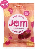 JOM - Bio en Vegan Snoepjes - Zoete Aardbei & Perzik (doos met 12 zakjes van telkens 70g) BE-BIO-02