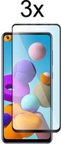 Samsung A11 Screenprotector - Beschermglas Samsung galaxy A11 Screen Protector Glas - Full cover - 3 stuks